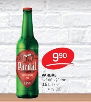 Pivo světlé výčepní 10° Pardál