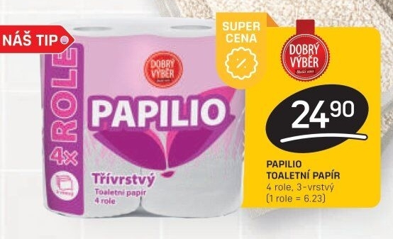 Toaletní papír 3vrstvý Papilio Dobrý Výběr