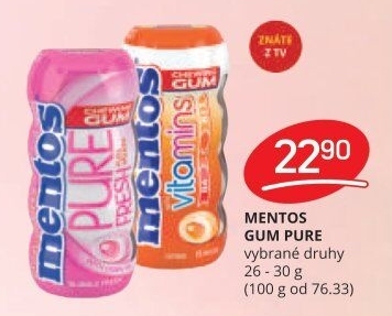 Žvýkačky Pure Fresh Mentos