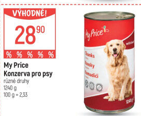 Konzerva pro psy My price