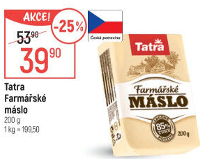 Máslo farmářské Tatra