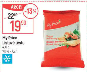 Těsto listové mražené My Price