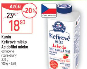 Acidofilní mléko ochucené Mlékárna Kunín