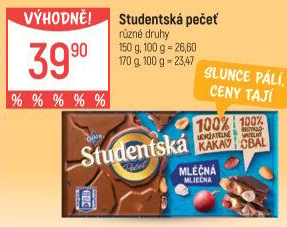 Čokoláda Studentská pečeť Orion