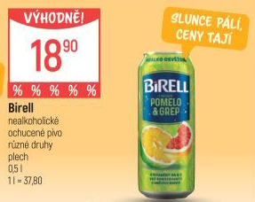 Nealkoholické pivo ochucené Birell