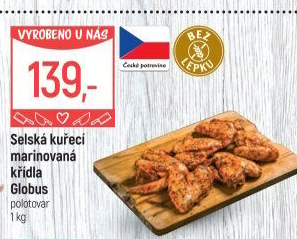 Selská kuřecí marinovaná křídla Globus