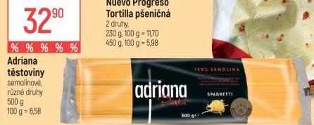 Těstoviny semolinové Adriana