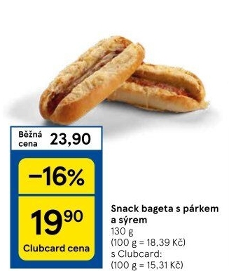 Bageta s párkem a sýrem
