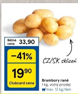 Brambory konzumní rané