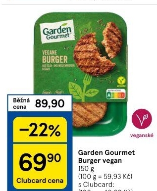Burger veganský Veggie Garden Gourmet