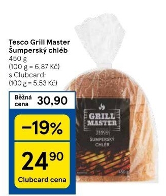Chléb Šumperský Grill Master Tesco