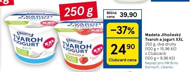 Dezert tvaroh s jogurtem bílý jihočeský Madeta