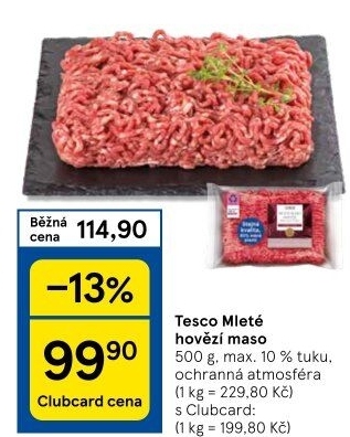 Hovězí mleté maso Tesco