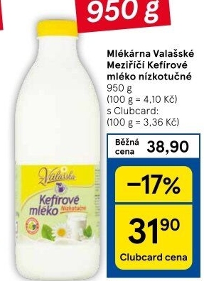 Kefírové mléko neochucené Mlékárna Valašské Meziříčí