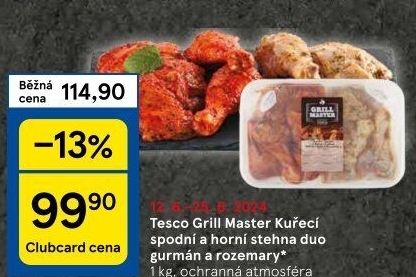 Marinovaná kuřecí stehna Gurmán a Rozemary Grill Master Tesco