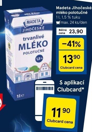 Mléko trvanlivé Jihočeské Madeta - 1,5% polotučné