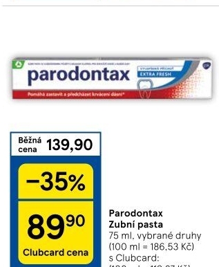Pasty na zuby Parodontax