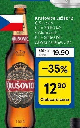 Pivo světlý ležák Královský 12° Krušovice