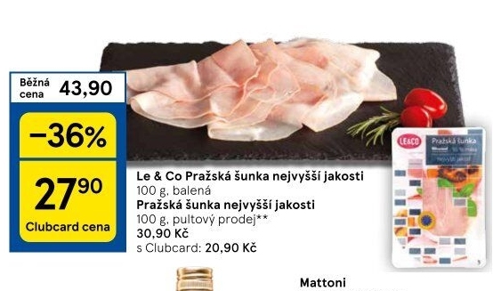 Šunka pražská nejvyšší jakosti LE&amp