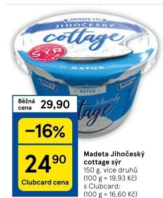 Sýr Cottage Jihočeský Madeta