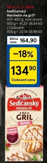 Sýr Hermelín na gril Sedlčanský