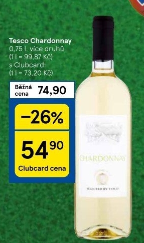 Víno Chardonnay Tesco