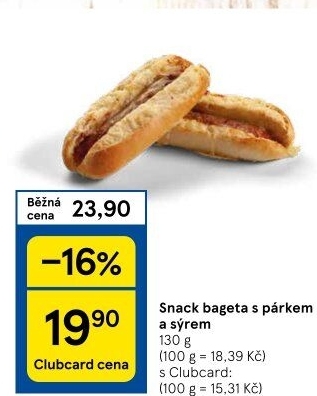 Bageta s párkem a sýrem