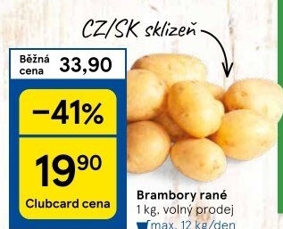 Brambory konzumní rané