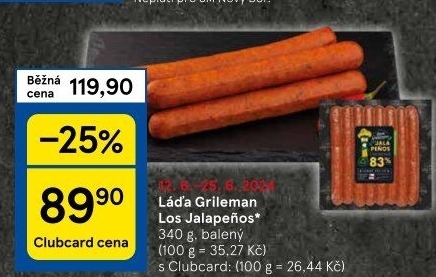 Klobásy Los Jalapeňos Láďa Grileman Kostelecké uzeniny