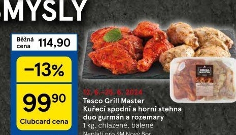 Marinovaná kuřecí stehna Gurmán a Rozemary Grill Master Tesco