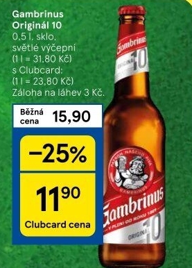 Pivo světlé výčepní Originál 10° Gambrinus