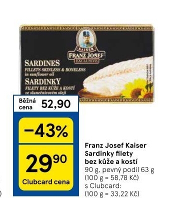 Sardinky filety v oleji Exclusive Franz Josef Kaiser