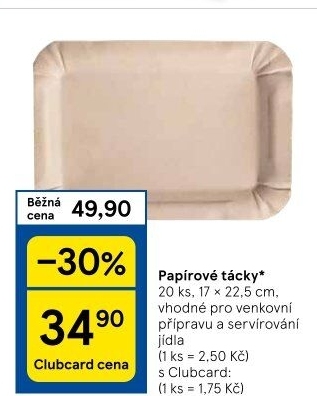 Tácky papírové