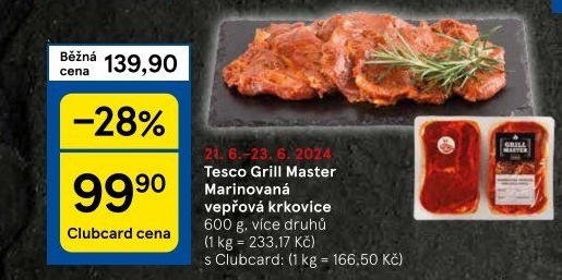 Vepřová krkovice marinovaná Grill Master Tesco