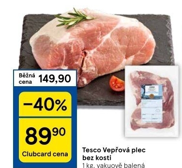 Vepřová plec bez kosti Tesco