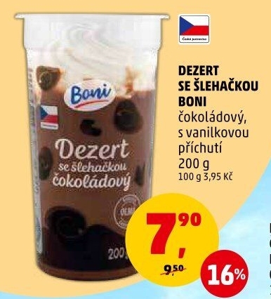 Dezert pudink se šlehačkou Boni
