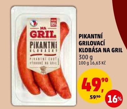 Pikantní klobása Na gril Penny