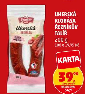 Uherská klobása Řezníkův talíř