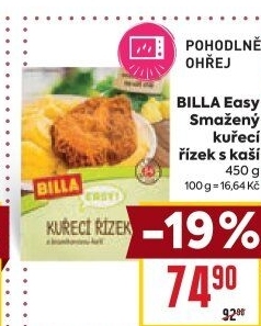 Kuřecí řízek s kaší Easy Billa