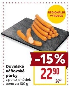 Párky Davelské učňovské Řeznictví U Dolejších