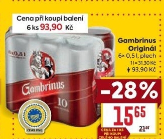 Pivo světlé výčepní Originál 10° Gambrinus