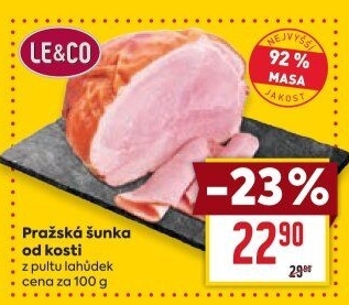Šunka pražská od kosti nejvyšší jakosti LE&amp
