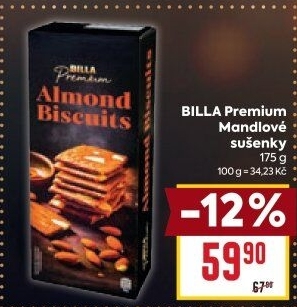 Sušenky mandlové Premium Billa