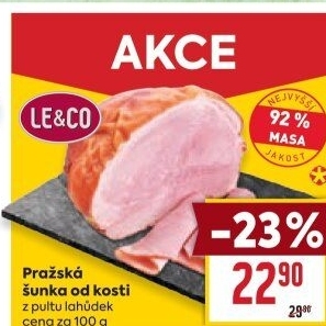 Šunka pražská od kosti nejvyšší jakosti LE&amp