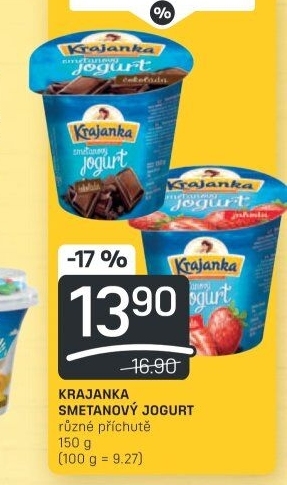 Jogurt smetanový ochucený Krajanka