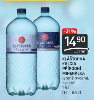 Minerální voda kalcia Kláštorná