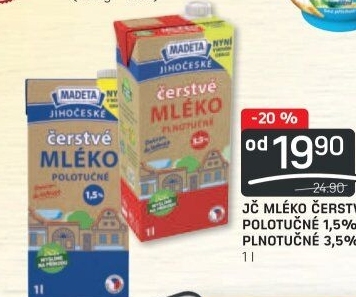 Mléko čerstvé Jihočeské Madeta