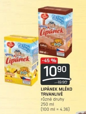 Nápoj mléko ochucené Lipánek Madeta
