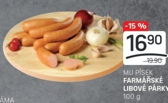 Párky farmářské libové Maso uzeniny Písek