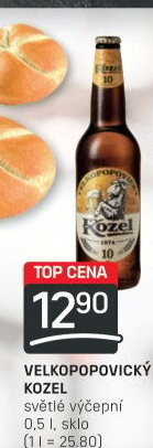 Pivo světlé výčepní 10°Velkopopovický Kozel